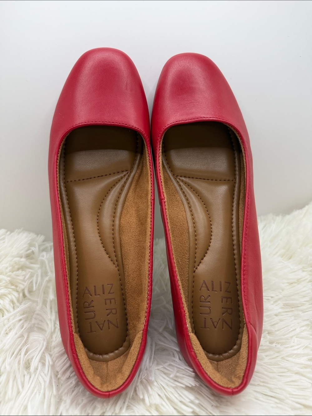 Naturalizer Kelly-Ballet Bright Red Slip-On Flats